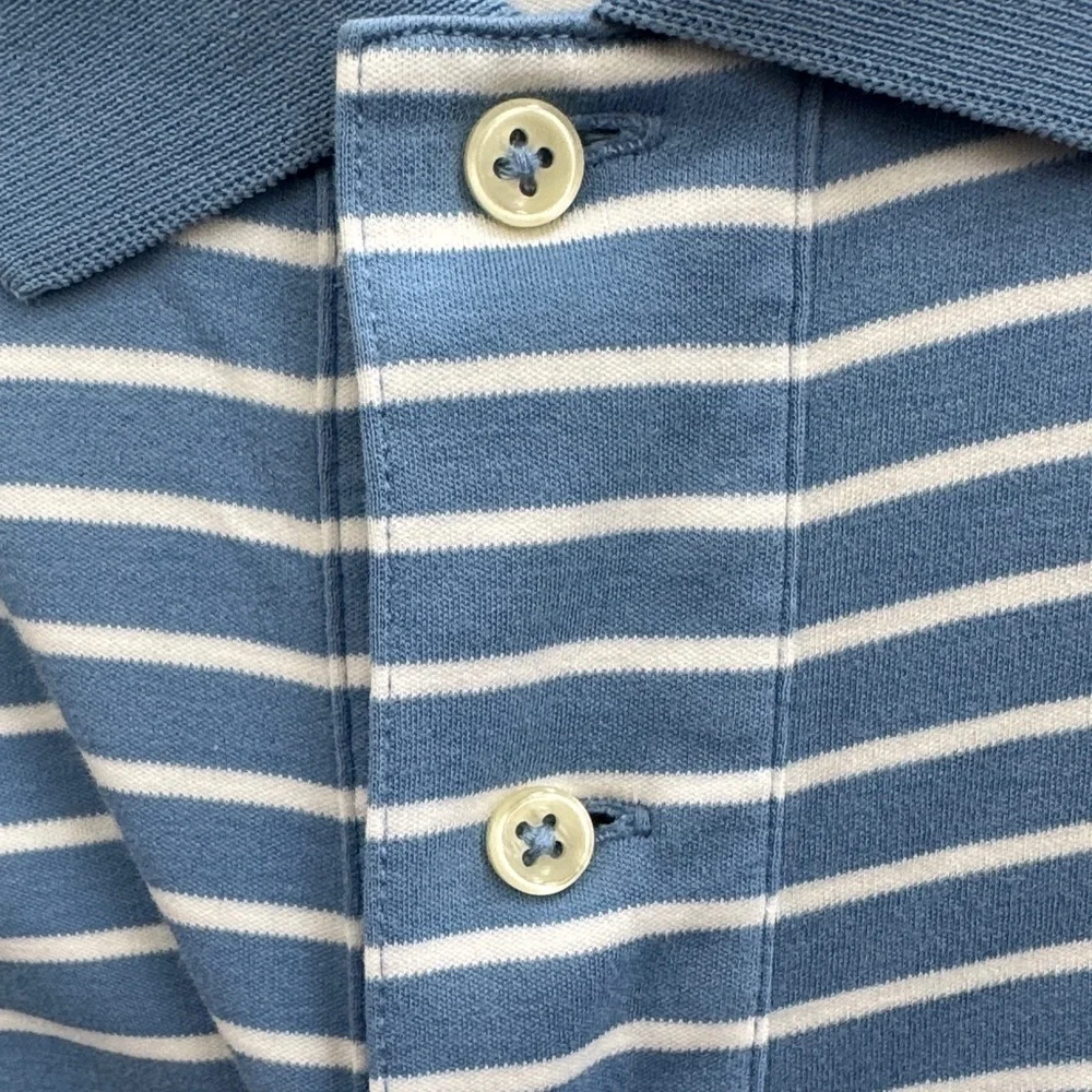 Polo by Ralph Lauren Blue & White Striped Cotton Polo